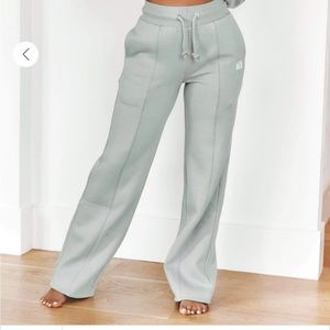 Comfy Cozy Wide Leg Joggers - Sage LOUNGE